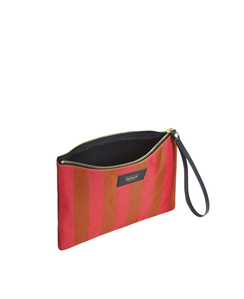 Pat clutch, XL - Pink/Brown